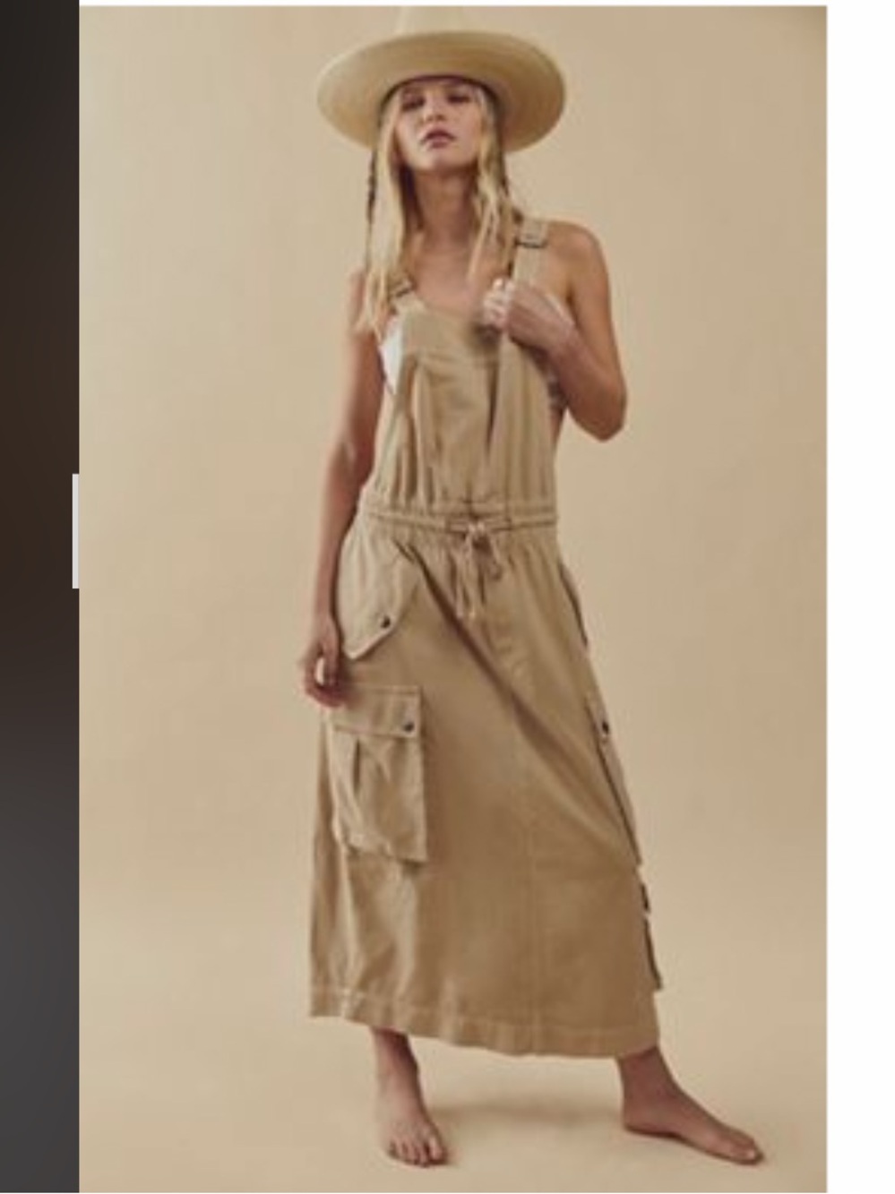 Free People Tan Cargo Skirtall